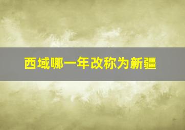 西域哪一年改称为新疆