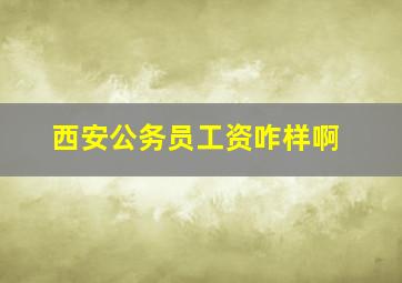 西安公务员工资咋样啊