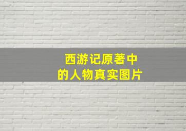 西游记原著中的人物真实图片