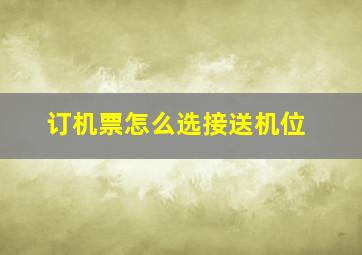 订机票怎么选接送机位