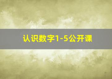 认识数字1-5公开课