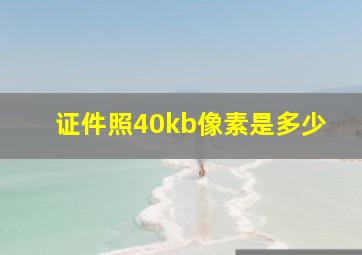 证件照40kb像素是多少