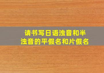 请书写日语浊音和半浊音的平假名和片假名