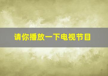 请你播放一下电视节目