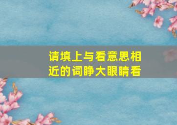 请填上与看意思相近的词睁大眼睛看