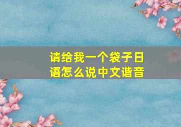 请给我一个袋子日语怎么说中文谐音