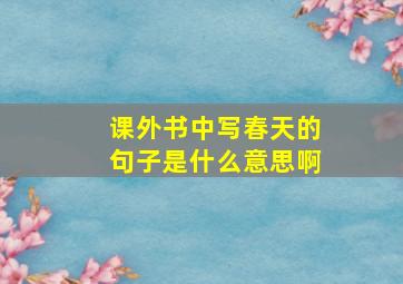 课外书中写春天的句子是什么意思啊