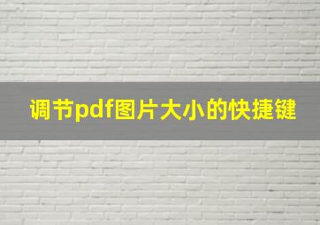 调节pdf图片大小的快捷键