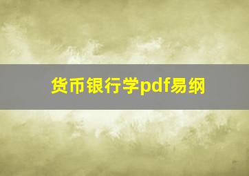 货币银行学pdf易纲