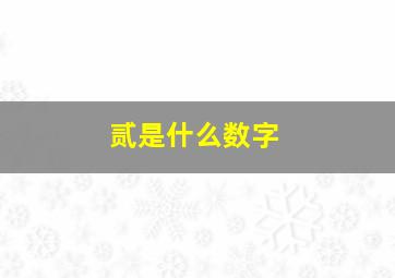 贰是什么数字