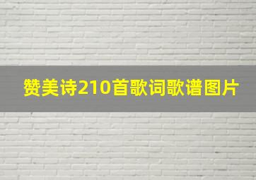 赞美诗210首歌词歌谱图片