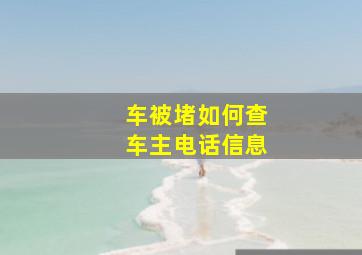 车被堵如何查车主电话信息