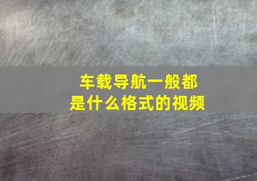 车载导航一般都是什么格式的视频