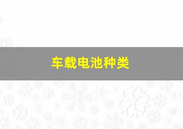 车载电池种类