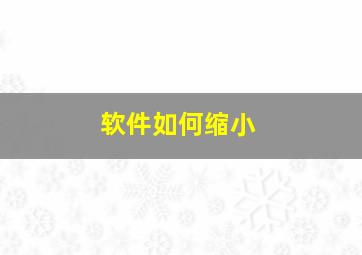 软件如何缩小