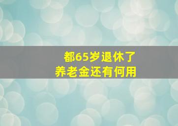 都65岁退休了养老金还有何用