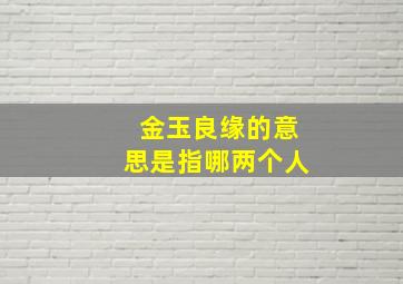 金玉良缘的意思是指哪两个人