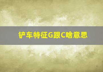 铲车特征G跟C啥意思