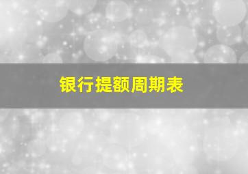 银行提额周期表