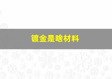 镀金是啥材料