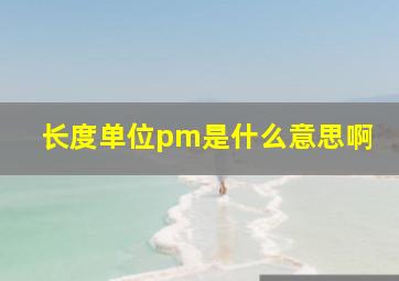 长度单位pm是什么意思啊