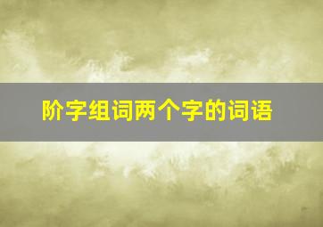 阶字组词两个字的词语