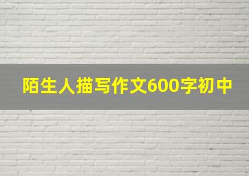 陌生人描写作文600字初中