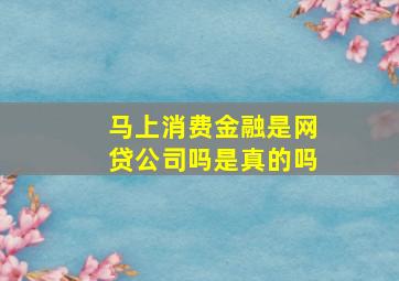 马上消费金融是网贷公司吗是真的吗