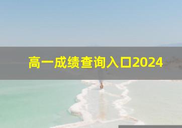 高一成绩查询入口2024