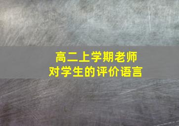 高二上学期老师对学生的评价语言