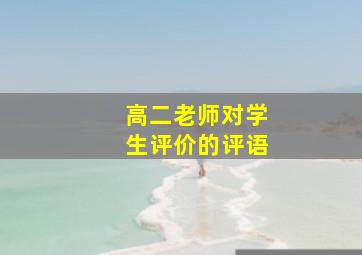 高二老师对学生评价的评语