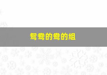 鸳鸯的鸯的组